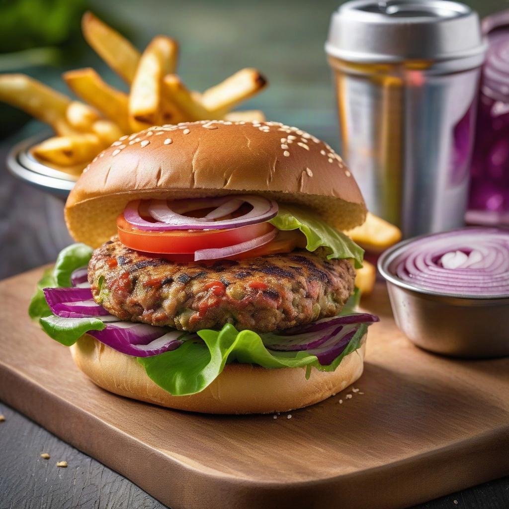 Veg Burger + Fries + Pop